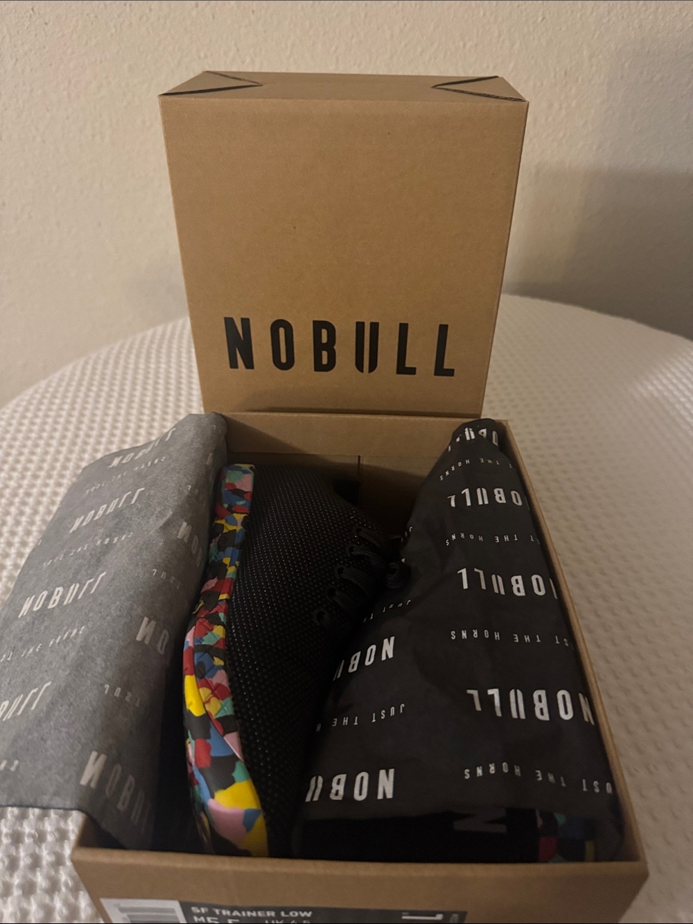 NOBULL Black Trainer Low with Multicolor Confetti Sole